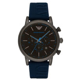 Mens / Gents Luigi Blue Rubber Chronograph Emporio Armani Designer Watch AR11023