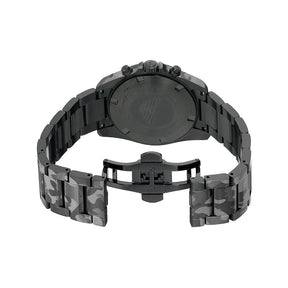 Mens / Gents Sport Camo Black Stainless Steel Chronograph Emporio Armani Designer Watch AR11027
