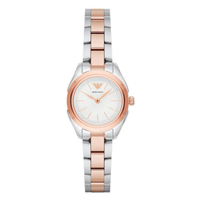 Ladies / Womens Rose Gold Two Tone Stainless Steel Emporio Armani Designer Watch AR11029
