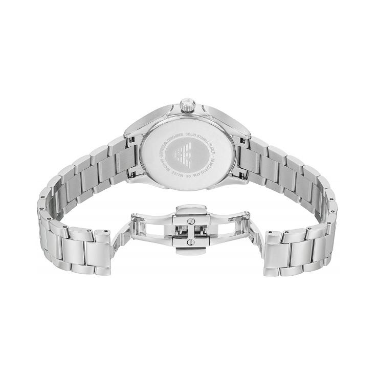 Ladies / Womens Valeria Silver Stainless Steel Mother of Pearl Emporio Armani Designer Watch AR11030