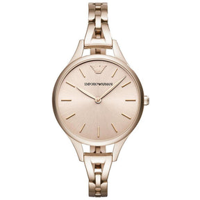 Ladies / Womens Aurora Rose Gold Stainless Steel Bracelet Emporio Armani Designer Watch AR11055