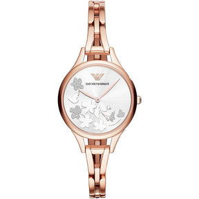 Ladies / Womens Rose Gold Stainless Steel Bracelet Emporio Armani Designer Watch AR11108