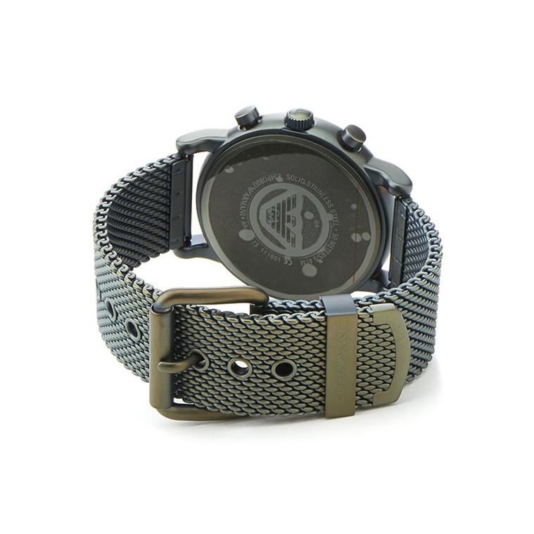 Mens / Gents Sport Khaki Green Steel Mesh Bracelet Emporio Armani Designer Watch AR11115