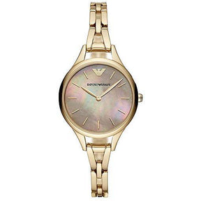 Ladies / Womens Aurora Gold Stainless Steel Bracelet Emporio Armani Designer Watch AR11140
