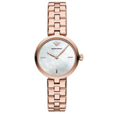 Ladies / Womens Rose Gold Stainless Steel Emporio Armani Designer Watch AR11196