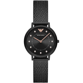 Ladies Black Stainless Steel Mesh Emporio Armani Watch AR11252