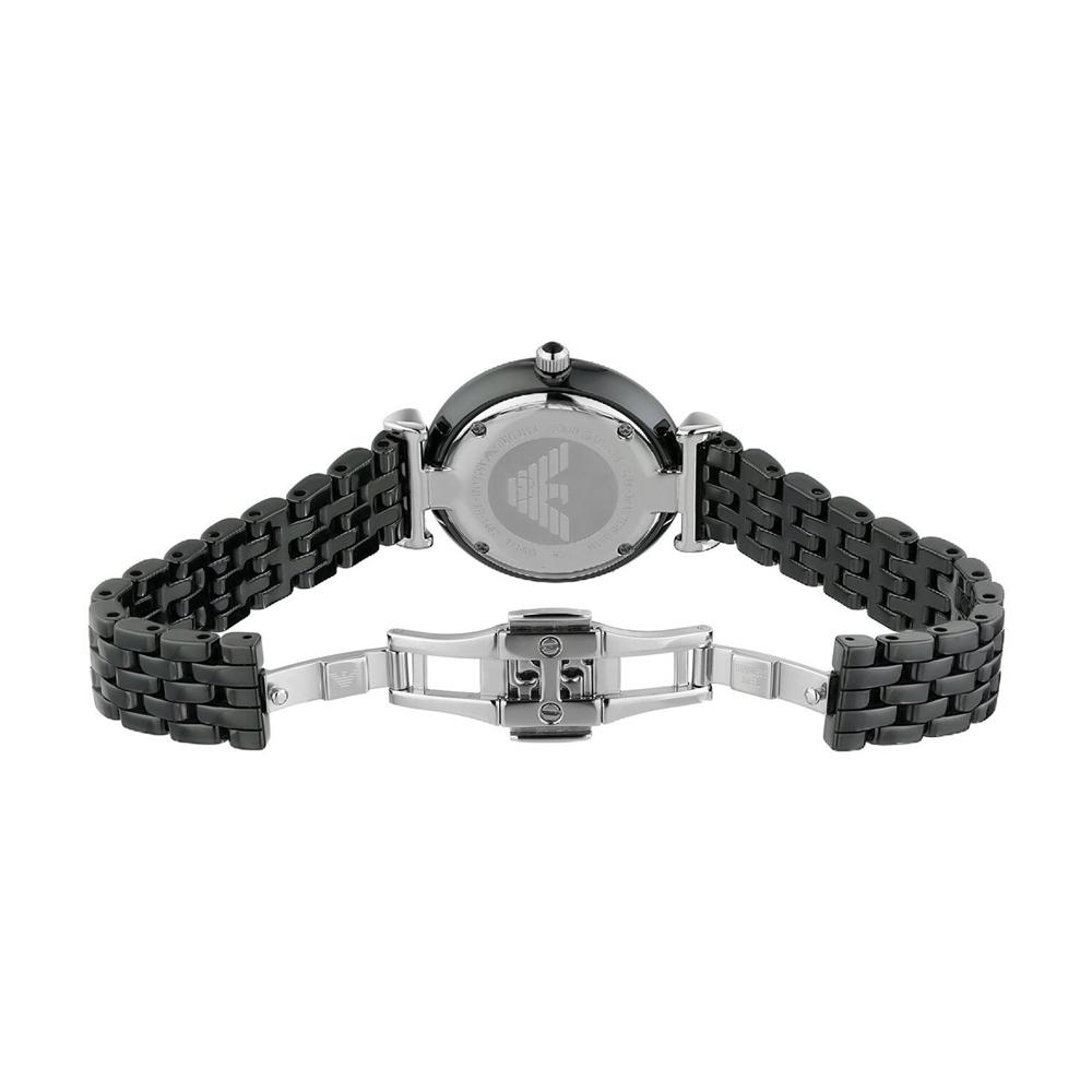 Ladies / Womens Black Ceramic Strap Emporio Armani Designer Watch AR1487