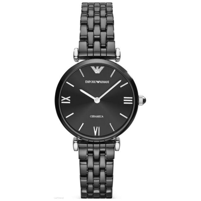 Ladies / Womens Black Ceramic Strap Emporio Armani Designer Watch AR1487