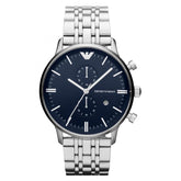 Mens / Gents Silver Stainless Steel Chronograph Emporio Armani Designer Watch AR1648