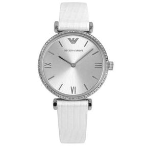 Ladies / Womens White Leather Emporio Armani Designer Watch AR1680