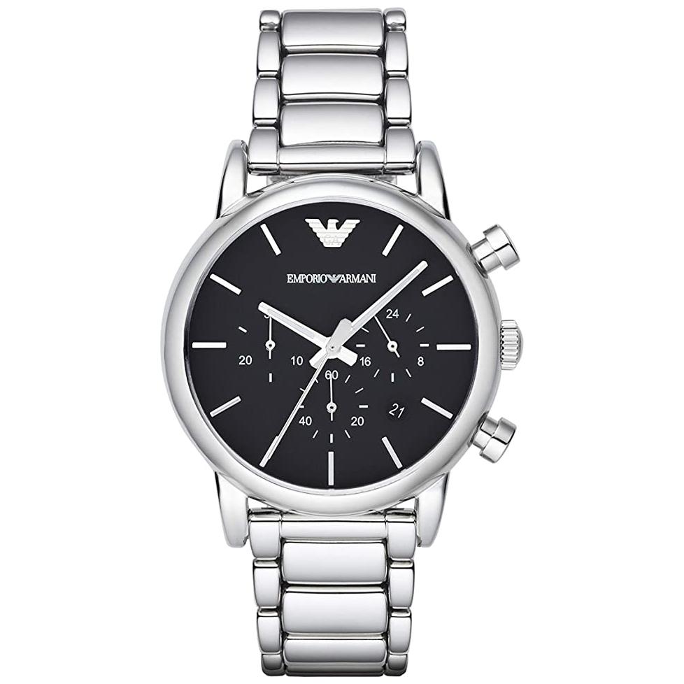 Mens / Gents Silver Stainless Steel Chronograph Emporio Armani Designer Watch AR1853