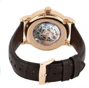 Mens / Gents Brown Leather Strap & Rose Gold Emporio Armani Designer Watch AR2073