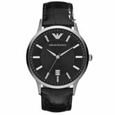 Mens / Gents Black Stainless Steel Emporio Armani Designer Watch AR2411