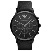 Mens / Gents Black Leather Strap Emporio Armani Designer Watch AR2461