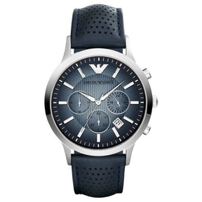Mens / Gents Renato Blue Leather Chronograph Emporio Armani Designer Watch AR2473