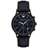 Mens / Gents Black Stainless Steel Chronograph Emporio Armani Designer Watch AR2481