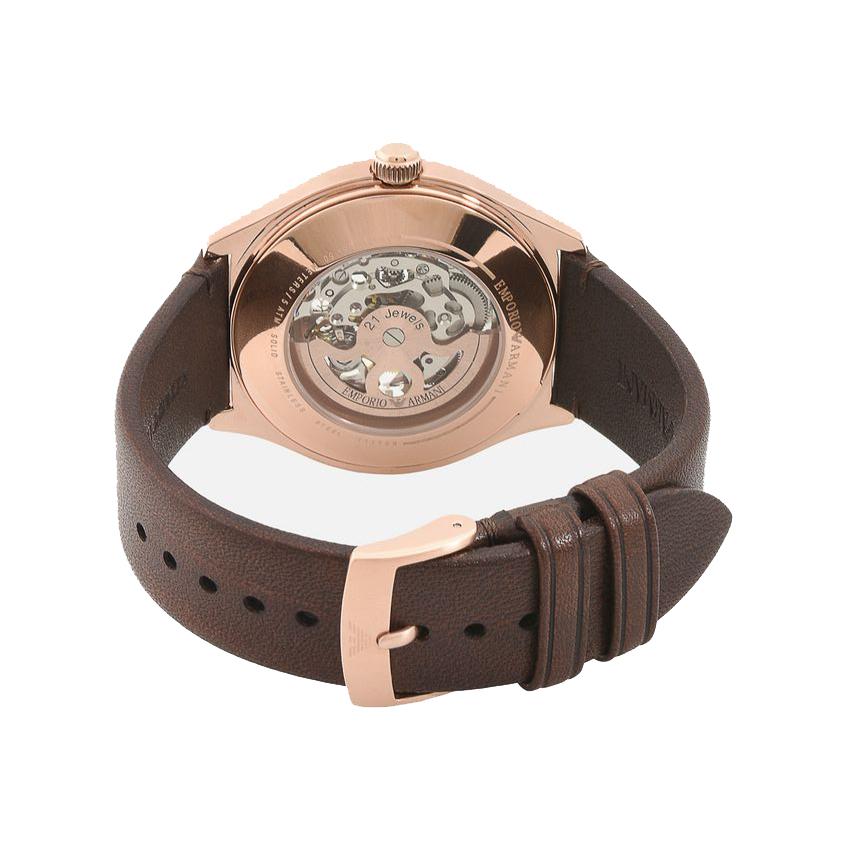 Mens / Gents Brown Leather Strap Emporio Armani Designer Watch AR60005