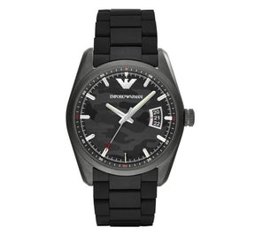 Mens / Gents Camouflage Black Stainless Steel Emporio Armani Designer Watch AR6052