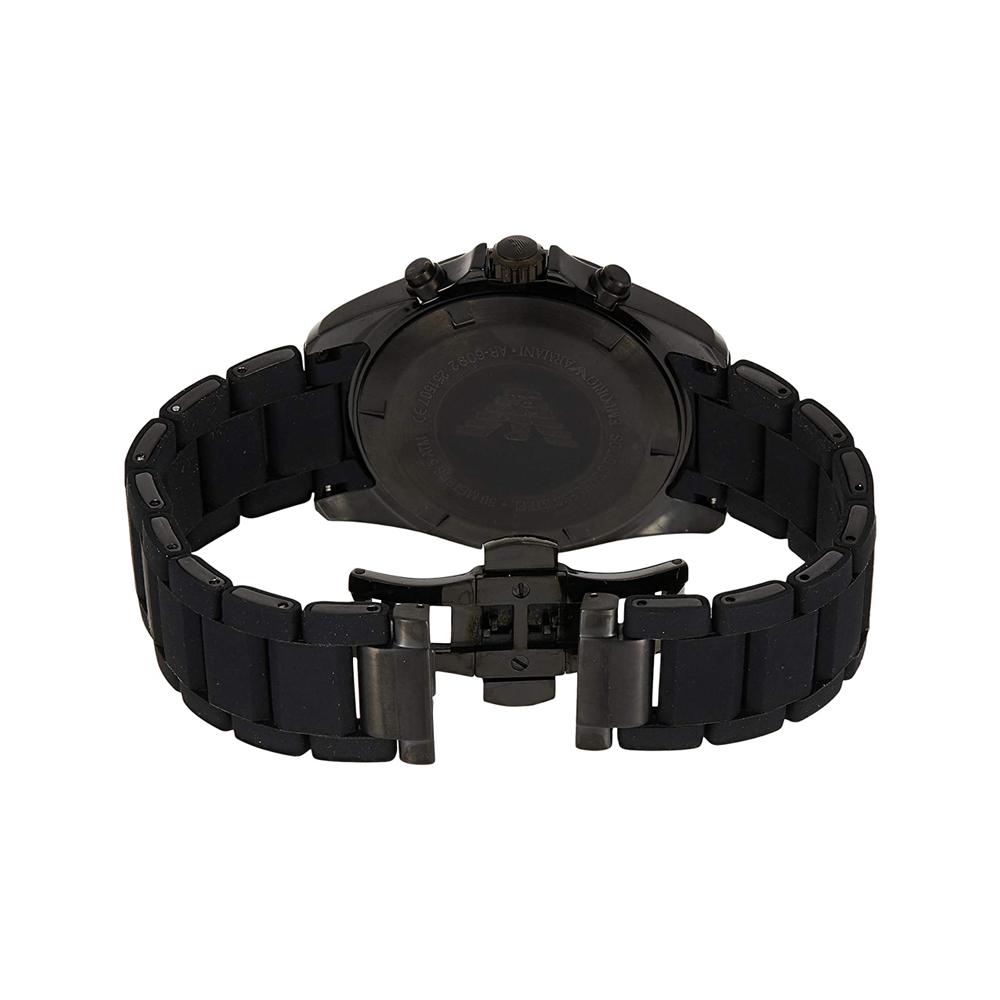 Mens / Gents Black Stainless Steel Chronograph Emporio Armani Designer Watch AR6092