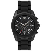 Mens / Gents Black Stainless Steel Chronograph Emporio Armani Designer Watch AR6092