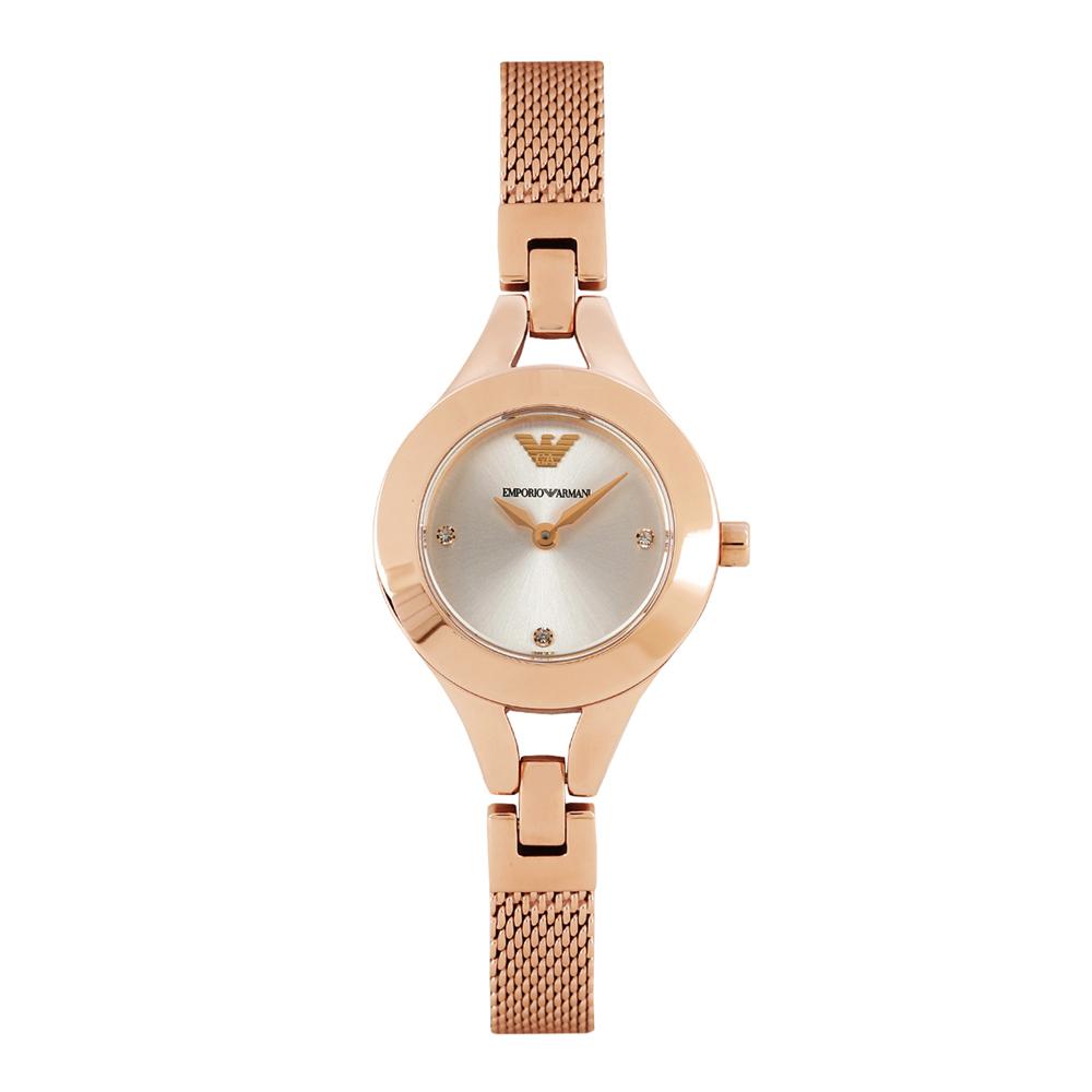 Ladies / Womens Rose Gold Stainless Steel Bracelet Emporio Armani Designer Watch AR7362