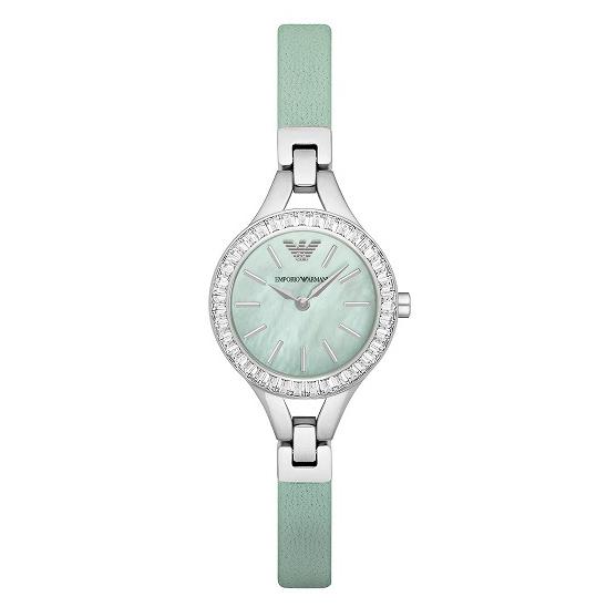 Ladies / Womens Sea Blue Mother of Pearl Bracelet Emporio Armani Designer Watch AR7414