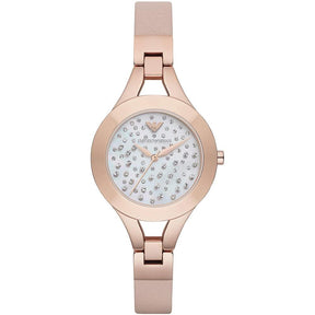 Ladies / Womens Rose Gold Stainless Steel Bracelet Emporio Armani Designer Watch AR7437
