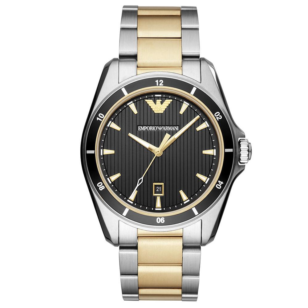 Mens / Gents Two Tone Gold Stainless Steel Emporio Armani Designer Watch AR80017