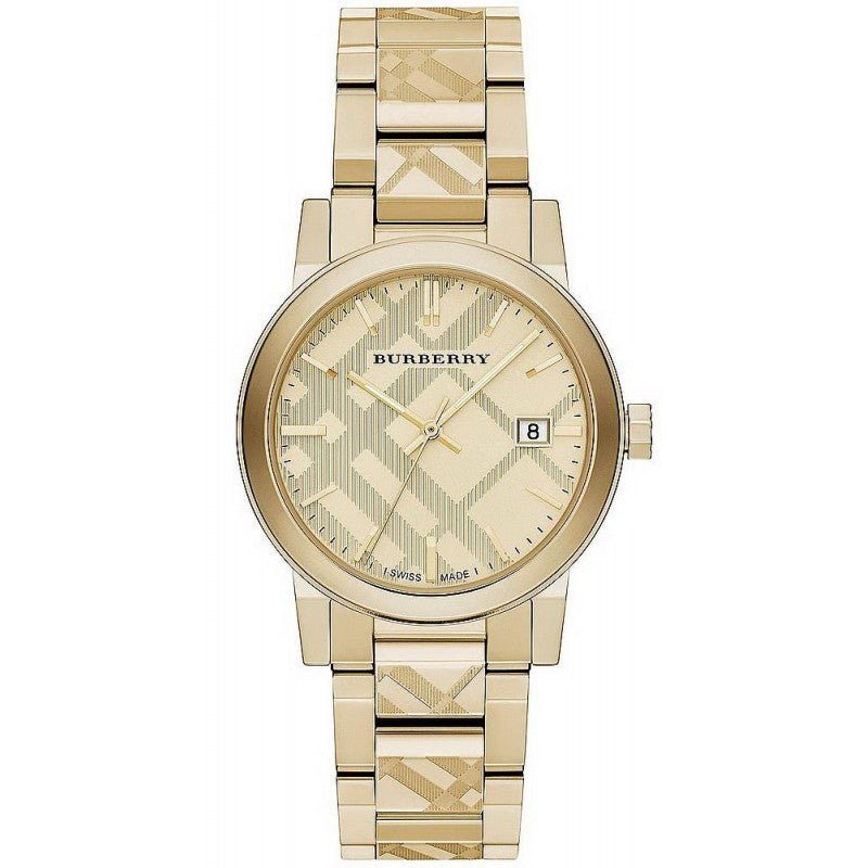 Burberry Men's Watch The City Engraved Checked Gold BU9038 RealWatch™