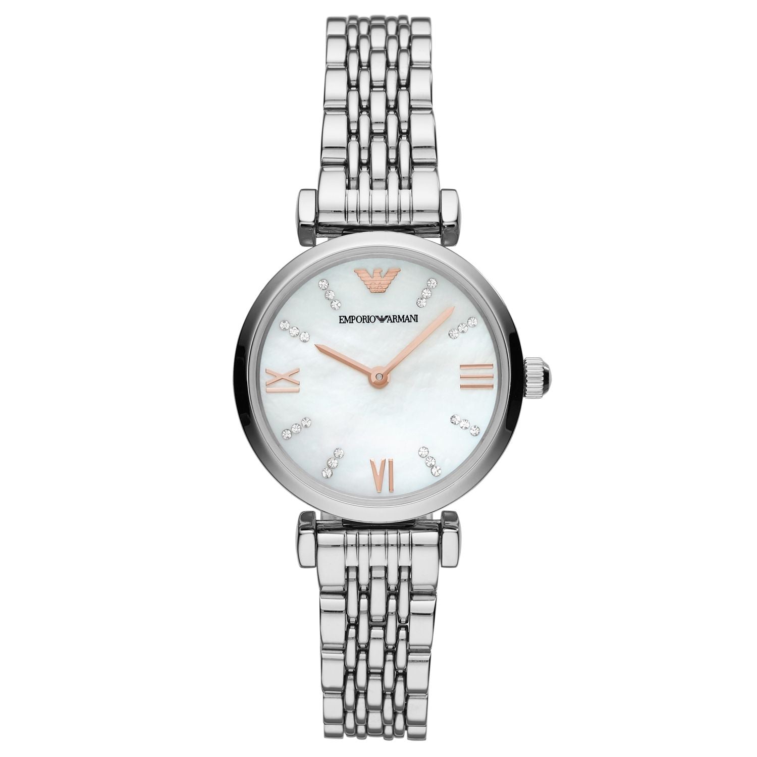 Emporio Armani Ladies Automatic T-Bar Gianni Silver Watch AR11204