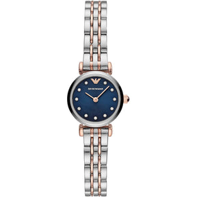 Emporio Armani Ladies Automatic T-Bar Gianni Two-Tone Blue Watch AR11222