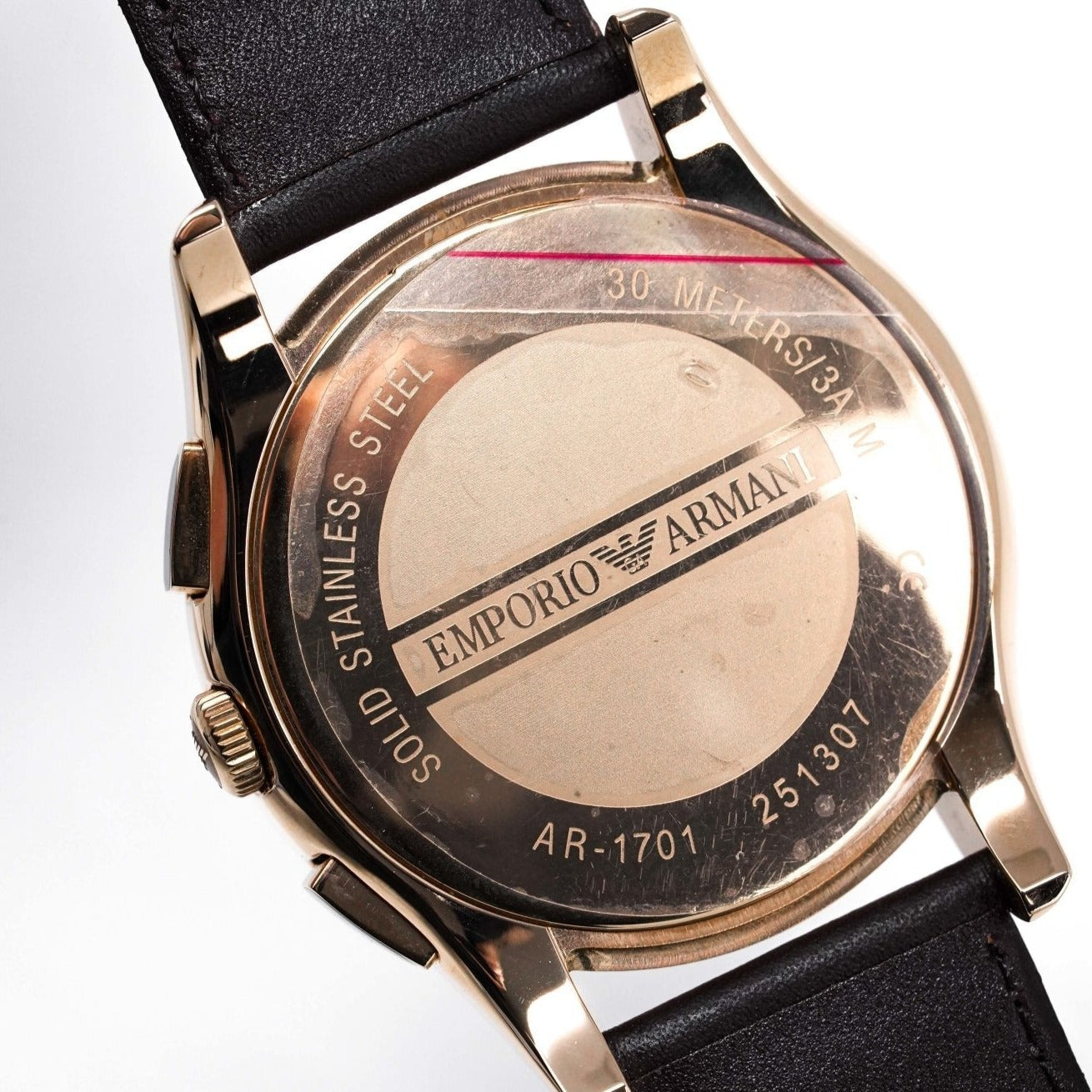 Emporio Armani Men's Chronograph Watch Rose Gold PVD AR1701 