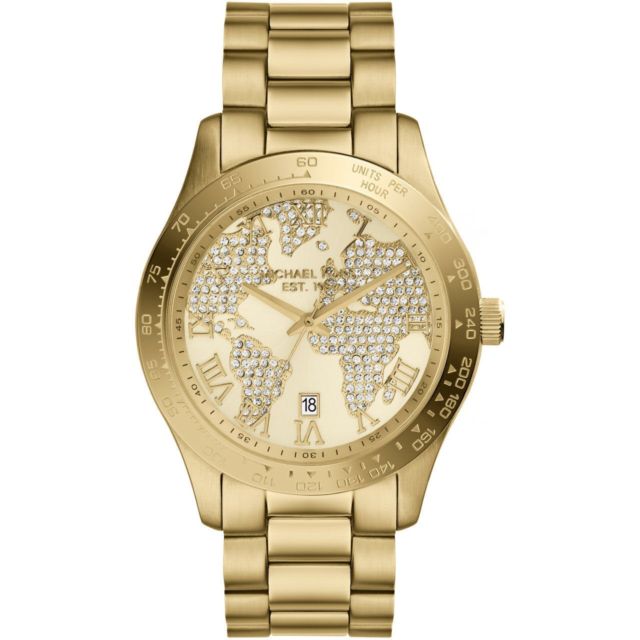 Michael Kors Ladies Layton Gold Pave Dial Watch MK5959