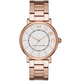 Ladies / Womens Roxy Silver Dial Rose Gold Stainless Steel Marc Jacobs Designer Watch MJ3523