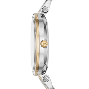 Ladies / Womens Mini Darci Two Tone Silver & Gold Stainless Steel Michael Kors Designer Watch MK3405