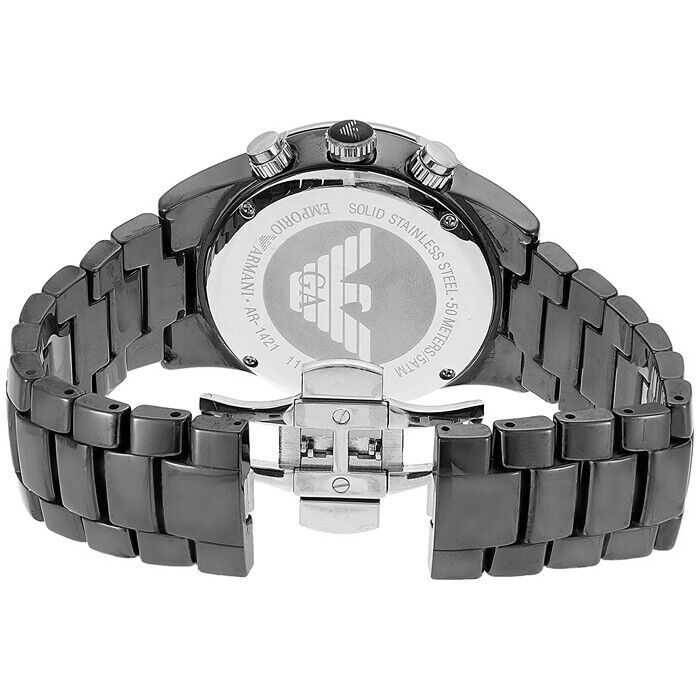 Mens / Gents Black Ceramic Chronograph Emporio Armani Designer Watch AR1421