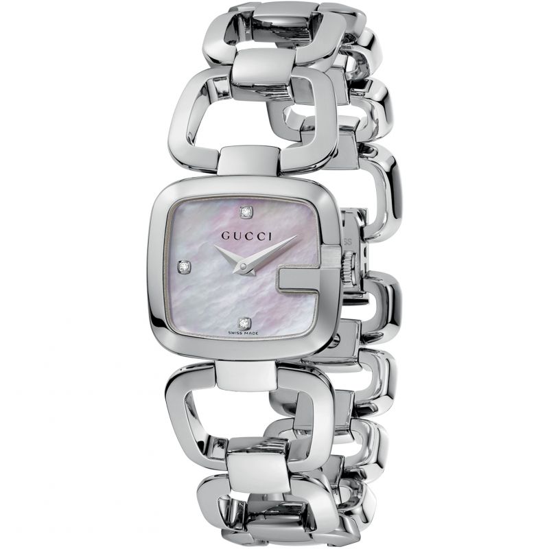 Gucci G-Gucci Mother of Pearl and Diamond Watch YA125502
